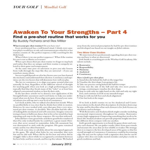 Golf: Awaken Your Talents to Improve Your Game 4 of 5