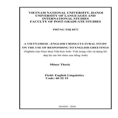 A Vietnamese-English cross-cultural study on the use of responding to English...