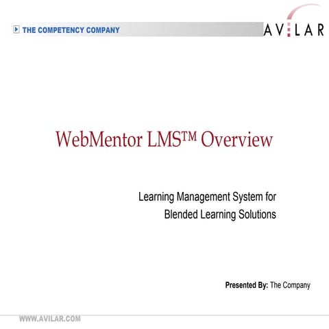 Avilar Corporate - WebMentor LMS Overview