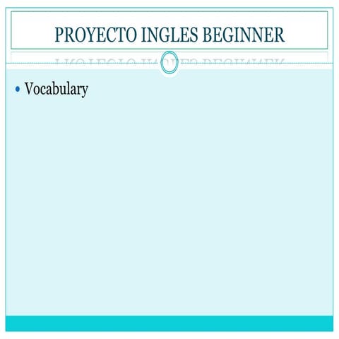 Vocabulario inicial de ingles