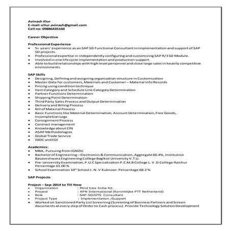 Avinash illur 5 yrs sap sd_gts consultant_bangalore 
