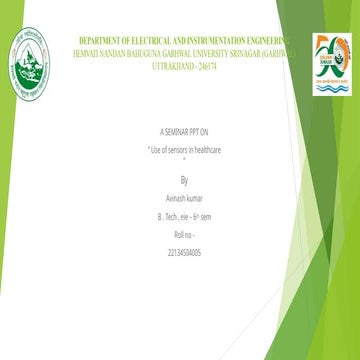 Use of sensor in healthcare  and future scope in health care industery  .pptx