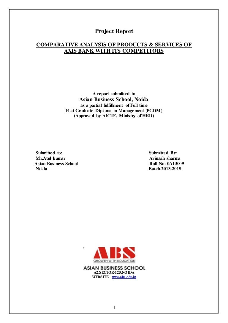 Avinash Sharma Final Project Axis Bank 2015