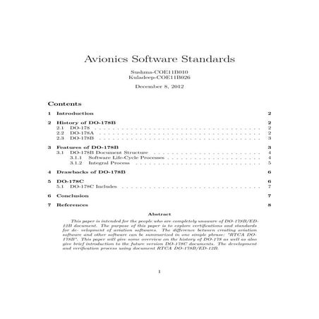 Avionics Software Standards