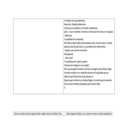 CUENTO A VIRGILIO NO LE GUSTABA LEER.... | DOCX
