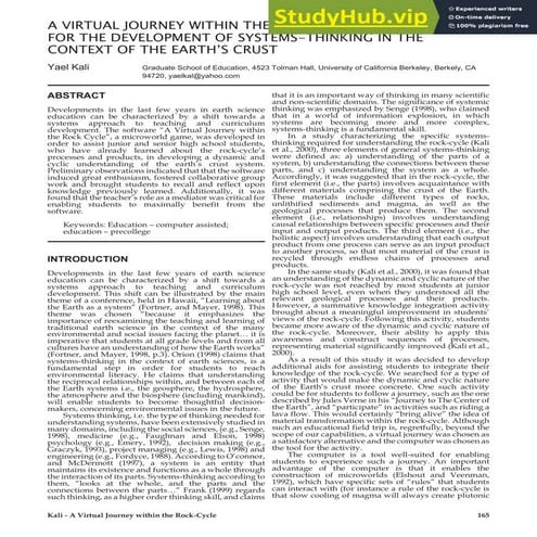 A Virtual Journey Within The Rock-Cycle  A Software Kit For The Development O...