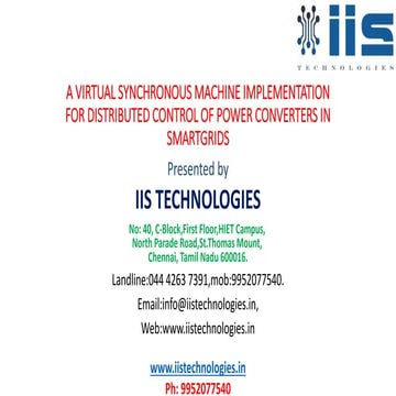 A virtual synchronous machine implementation for distributed control of power...