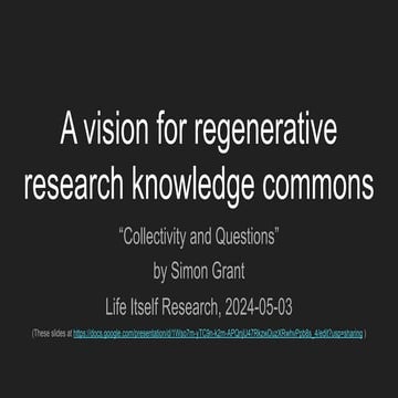 A vision for regenerative research knowledge commons