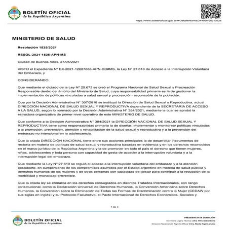 Resolución 1535/2021