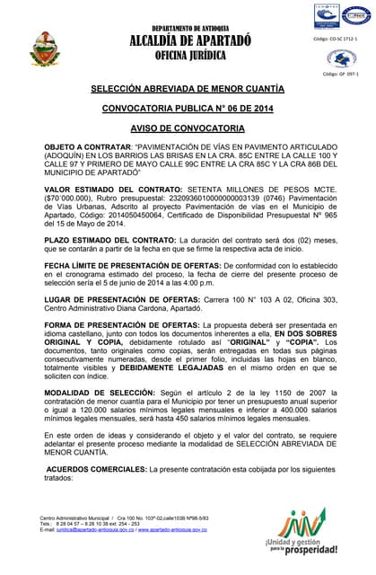 Aviso convocatoria