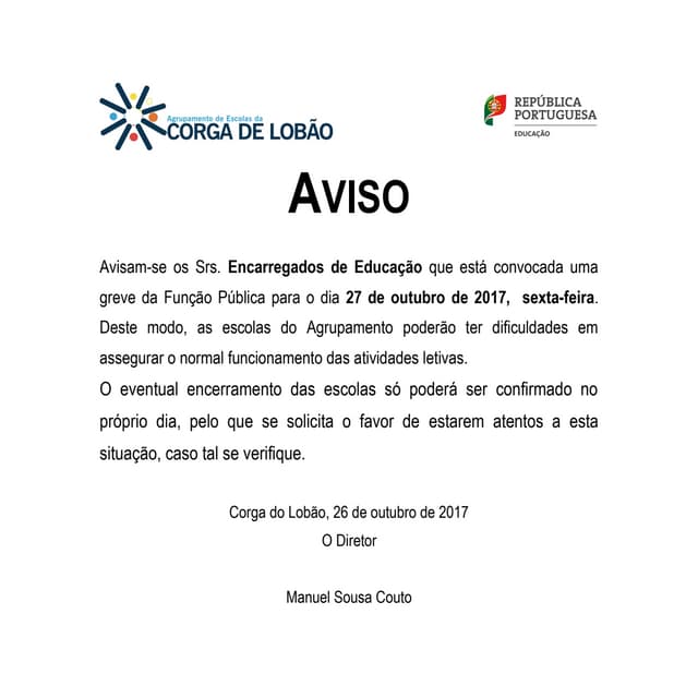 Aviso greve