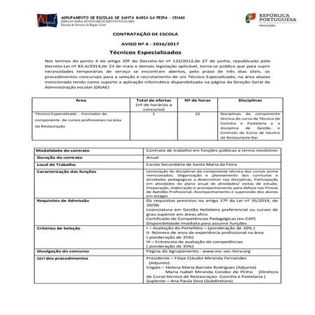 Aviso nº 4  CONTRATAÇÃO DE ESCOLA restauração