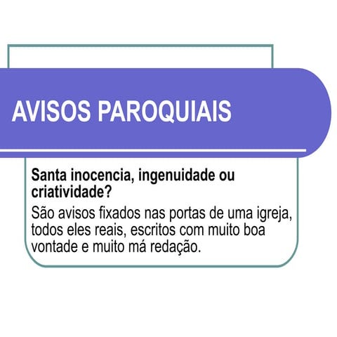 Avisos Paroquiais