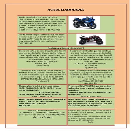 Avisos clasificados