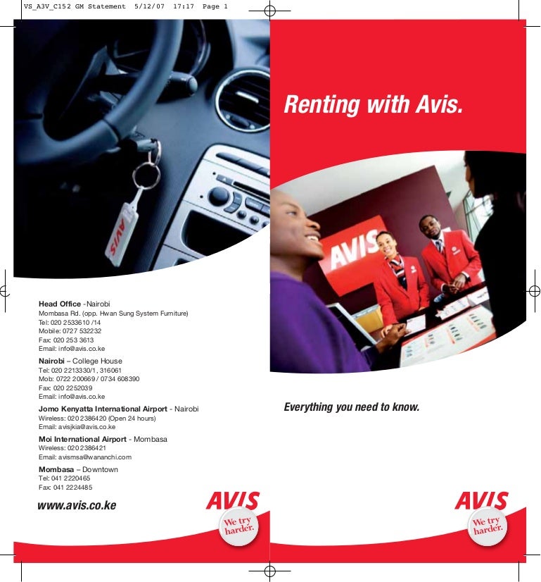 avis rent a car in nairobi in kenya avis flyer