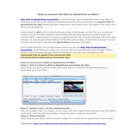 Avi to quicktime mac