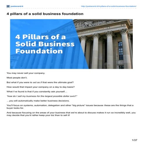 The 4 Pillars of a Solid Business Foundation