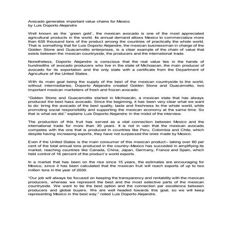 Avocado export generates important value for Mexican economy