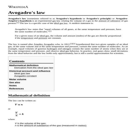 Avogadro's law