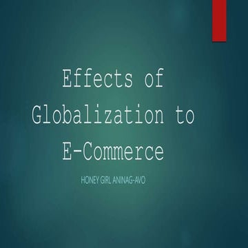 Effects of Globalization to E-commerce