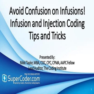 Avoid Confusion on Infusions! Infusion and Injection Coding Tips and ...
