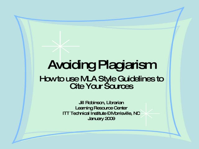 Avoiding Plagiariarism_January2009