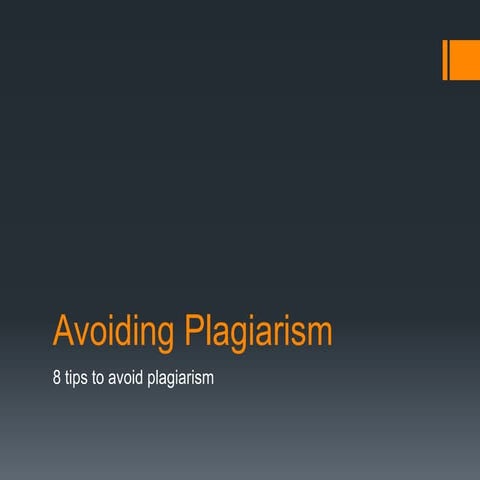 Avoiding Plagiarism