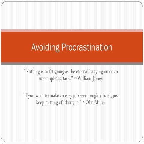 Avoiding procrastination | PDF | Resume Writing and Advice | Job Search