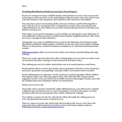 Avoiding red marks and errors on your term papers