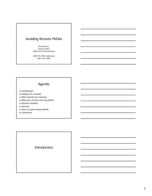 Avoiding Resume Pitfalls