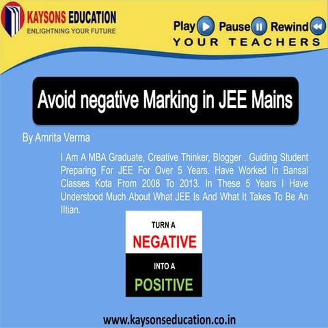 Avoid negative marking in jee mains