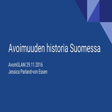 Avoimen suomen historia