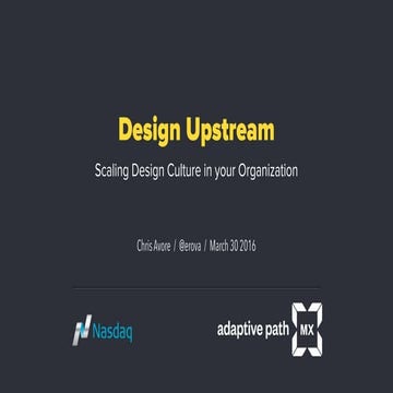 Workshop: Design Upstream - Scaling Design Culture