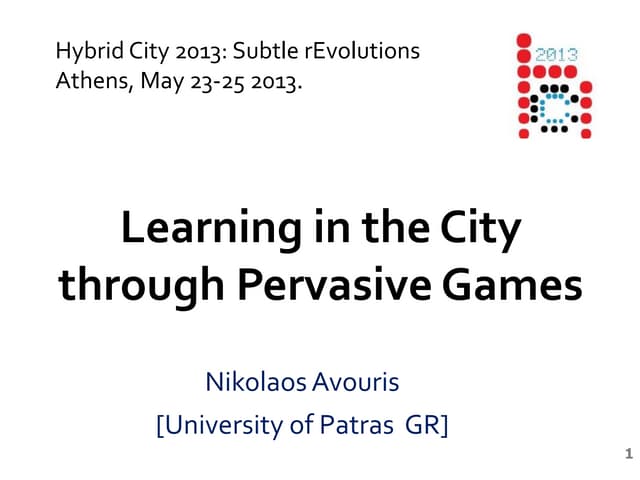 Learning in the City through Pervasive Games