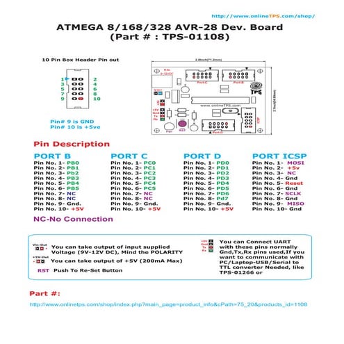 Avr 28 development board manual