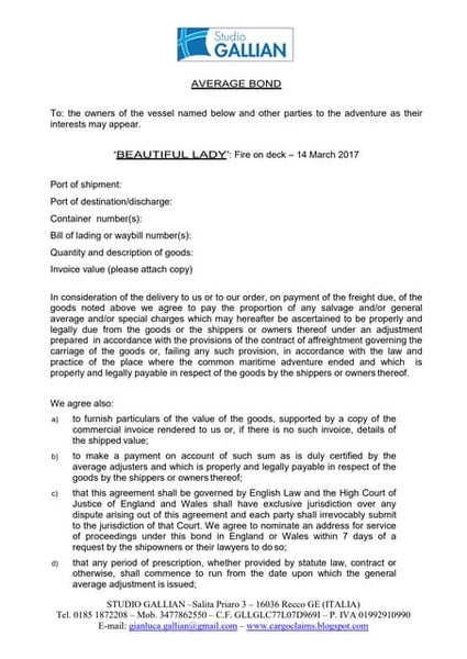 LETTERA DI RESPONSABILIZZAZIONE