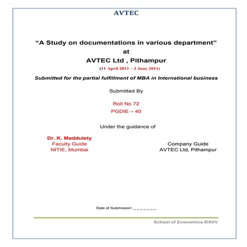 Avtec report | DOCX