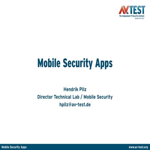 Hendrik Pilz: Mobile Security Apps