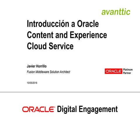 Webinar Introducción a Oracle Content and Experience Cloud Service