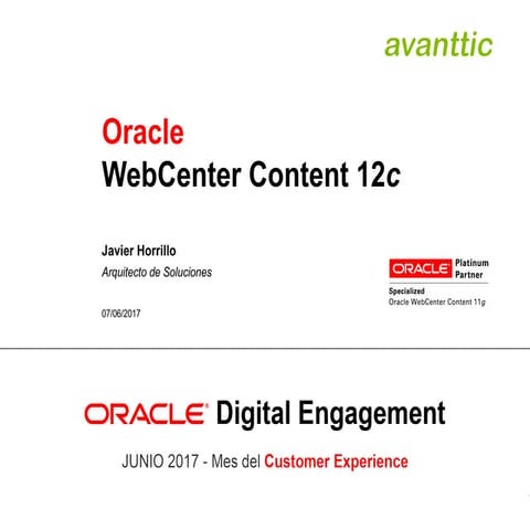 avanttic - webinar: WebCenter Content (07-06-2017)