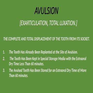 Comprehensive Management of Avulsed Teeth: Diagnosis, Treatment, and ...