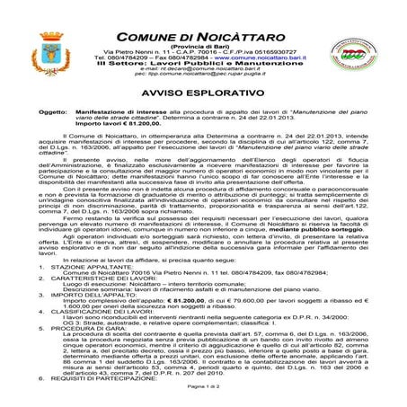 Avviso manifestazione di interesse   allegato a - piano viario 148-1425