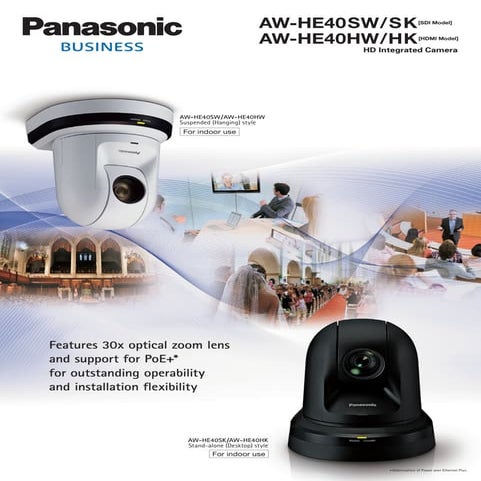Panasonic AW-HE40SW/SK/HW/HK PTZ Camera with HD-SDI / HDMI Output