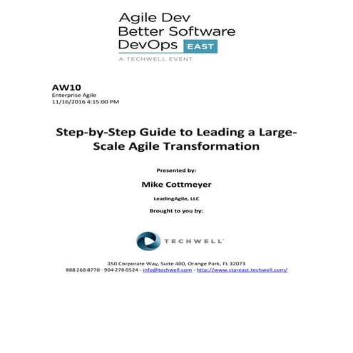 Step-by-Step Guide to Leading a Large-Scale Agile Transformation
