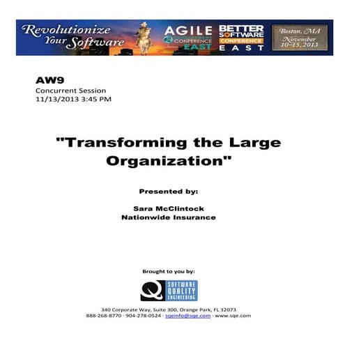 Transforming the Large Organization