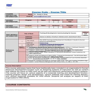 Awais e Siraj training and developm...