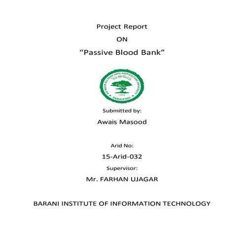 Passive Blood Bank