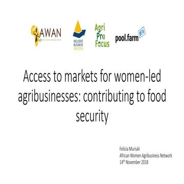 Access to markets for women-led agribusinesses: contributing to food security
