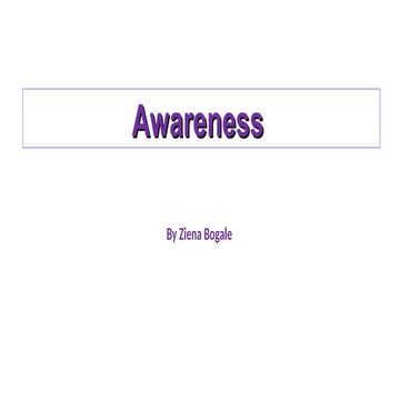 Awareness for professionals and self development