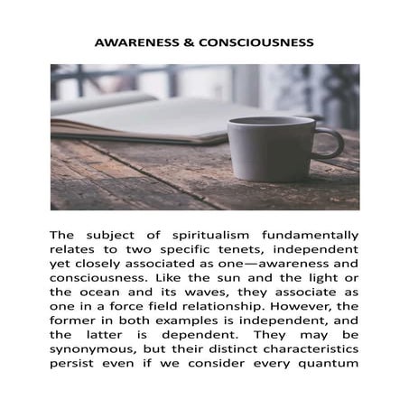 THE IMPORTANCE OF AWARENESS AND CONSCIOUSNESS | PDF